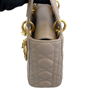 Lady Dior Small Jeweled Swan Lambskin Taupe GHW