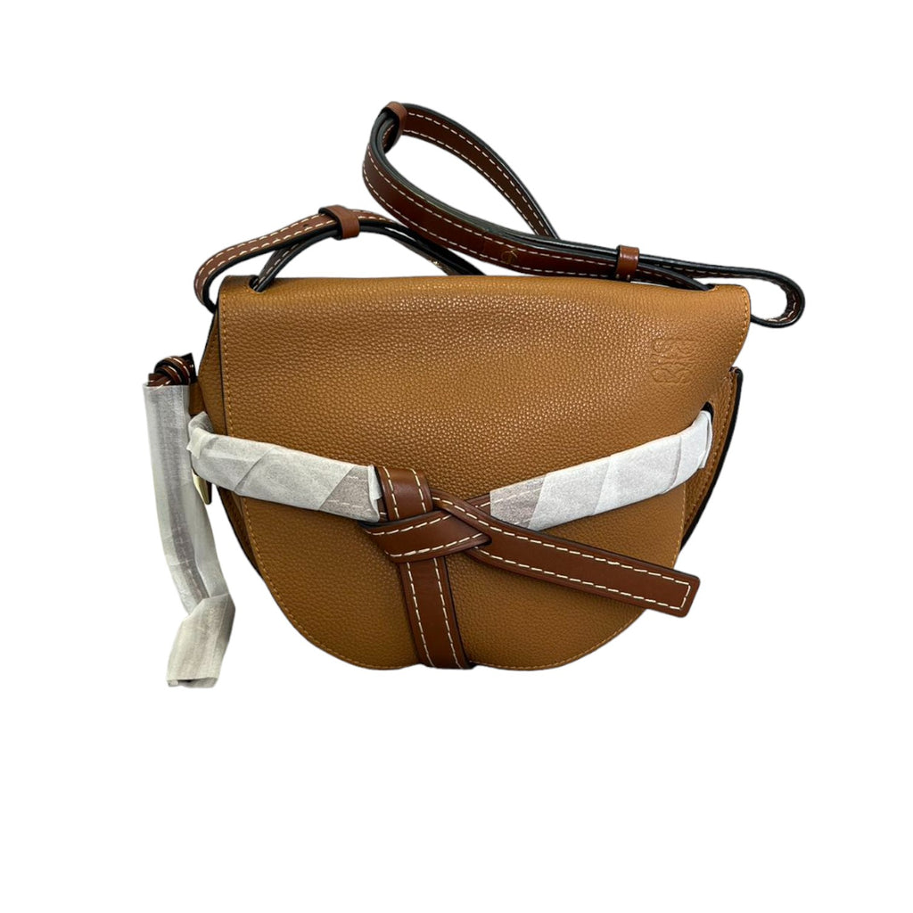 Small Gate Crossbody Calfskin Brown GHW