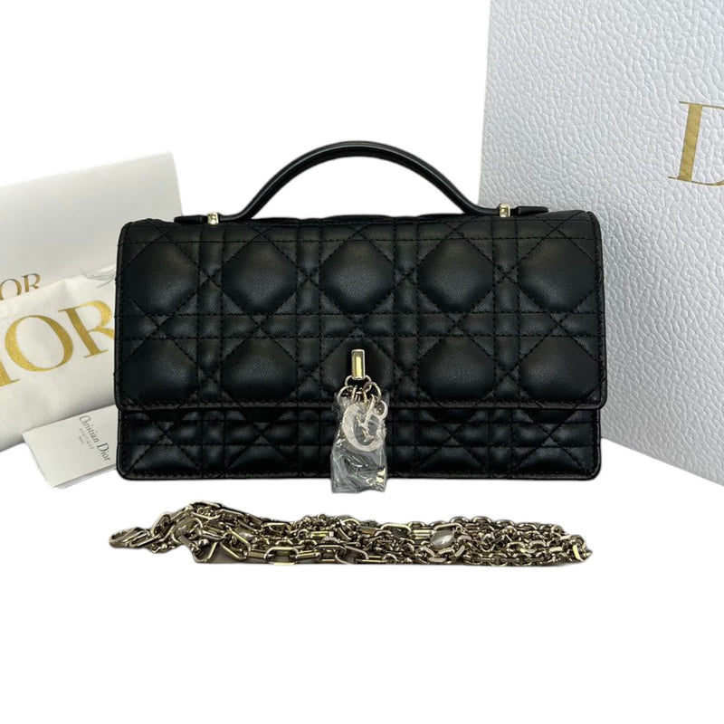 Miss Dior Mini Lambskin Cannage Black GHW