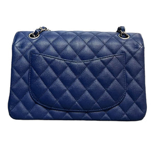 Double Flap Small Caviar Quilted Blue GHW