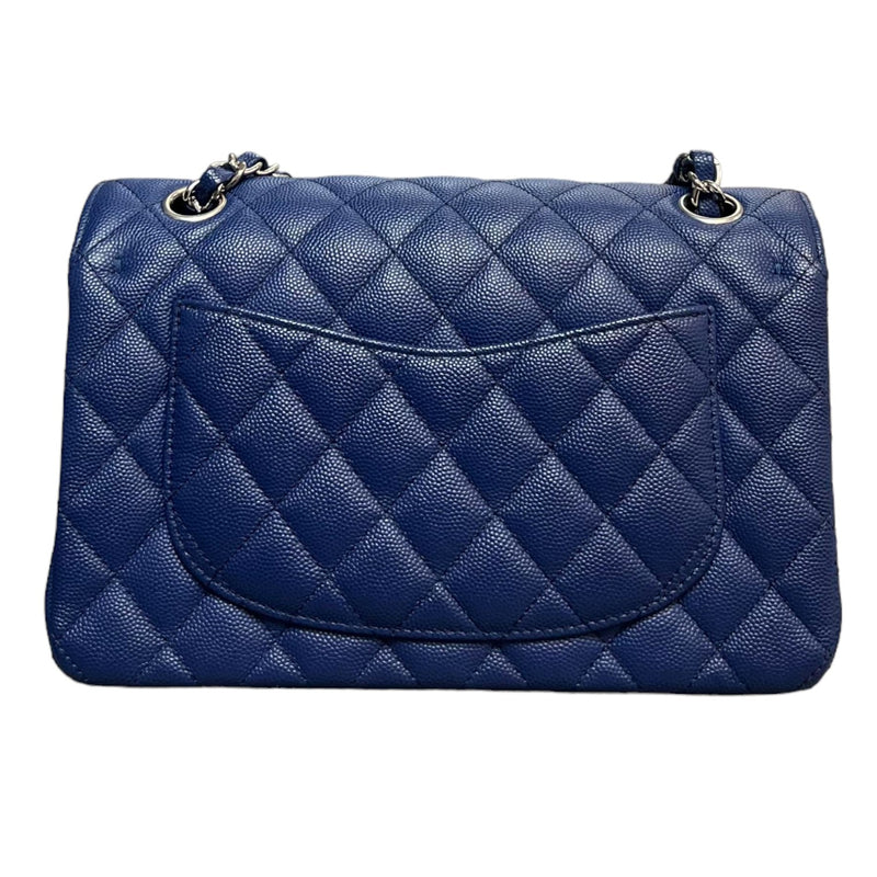 Double Flap Small Caviar Quilted Blue GHW