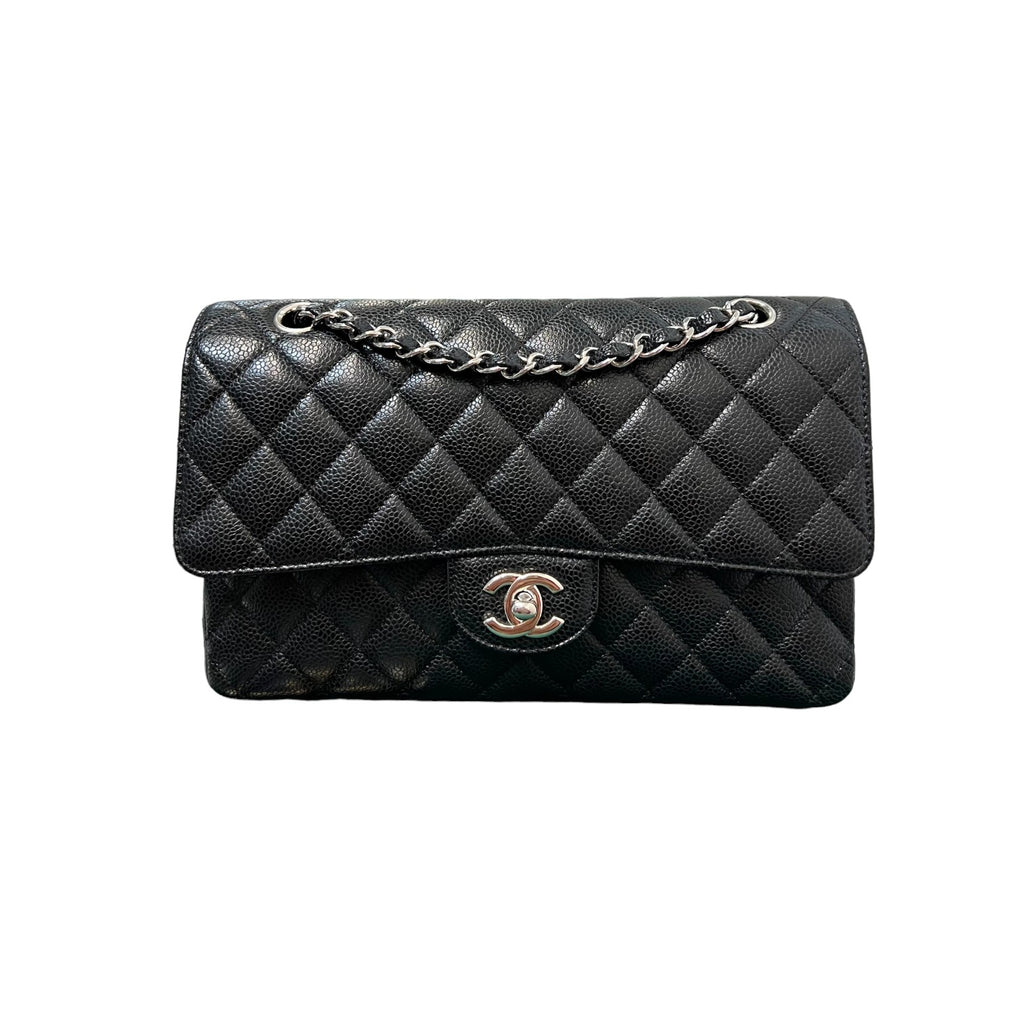 Double Flap Medium Caviar Quilted Black SHW