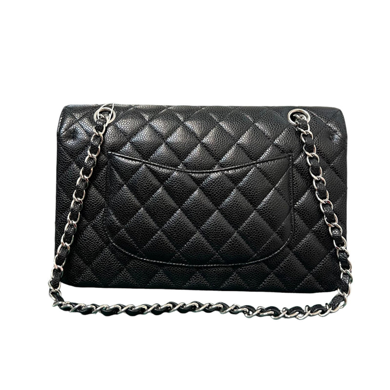 Classis Double Flap Medium Caviar Quilted Black SHW