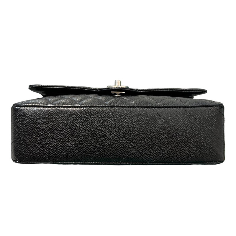 Classis Double Flap Medium Caviar Quilted Black SHW