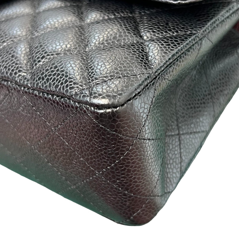 Classis Double Flap Medium Caviar Quilted Black SHW