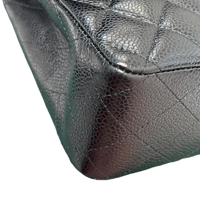 Classis Double Flap Medium Caviar Quilted Black SHW