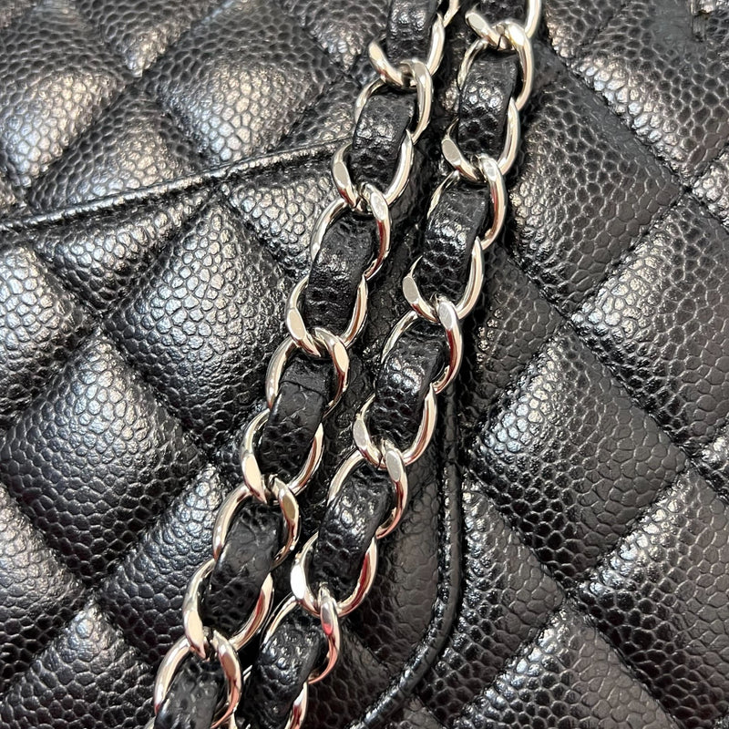 Classis Double Flap Medium Caviar Quilted Black SHW