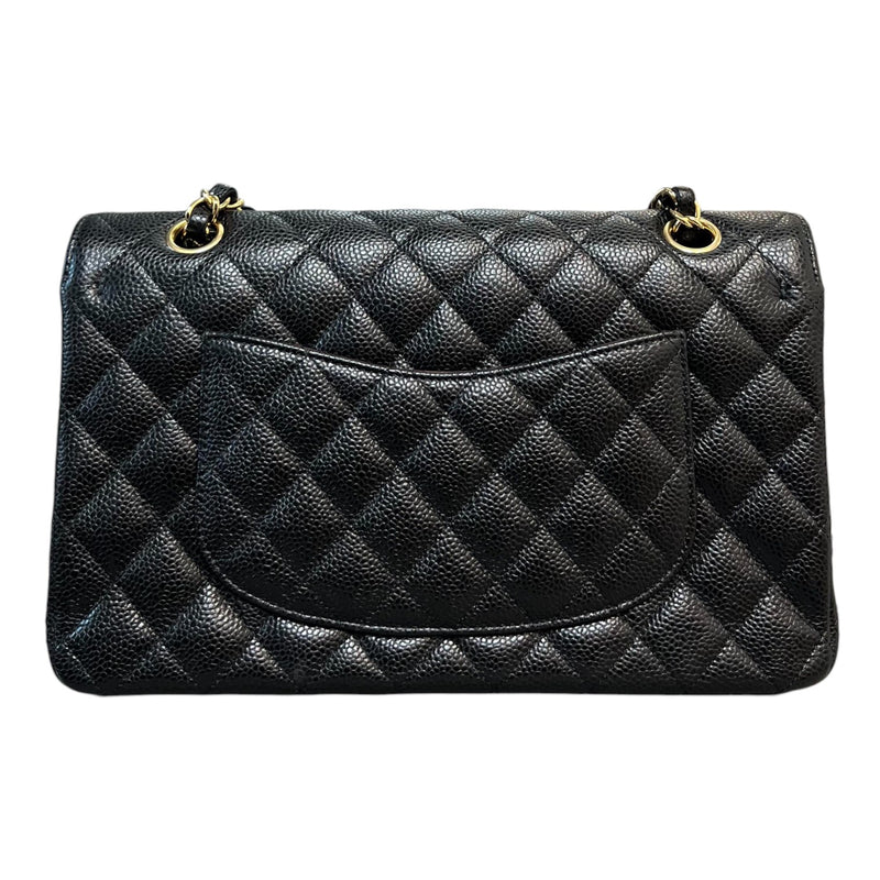 Double Flap Classic Medium Caviar Black GHW