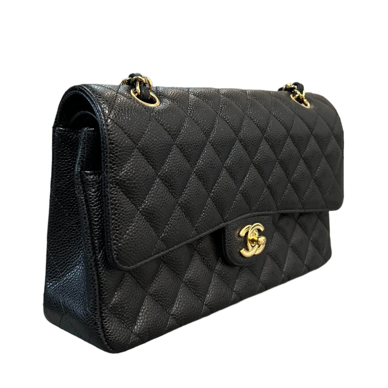 Double Flap Classic Medium Caviar Black GHW