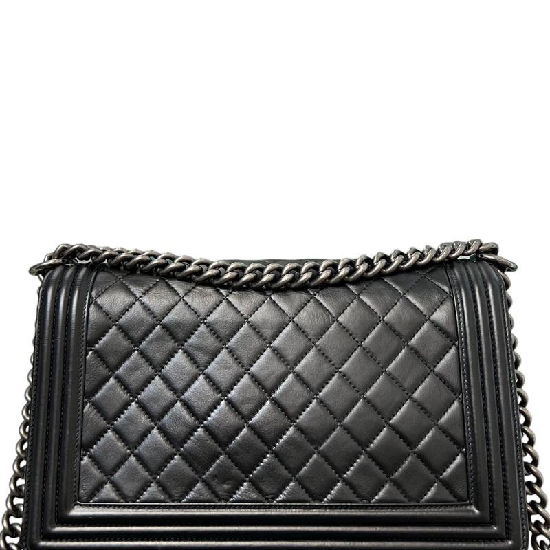 Boy Flap New Medium Lambskin Quilted Black RHW