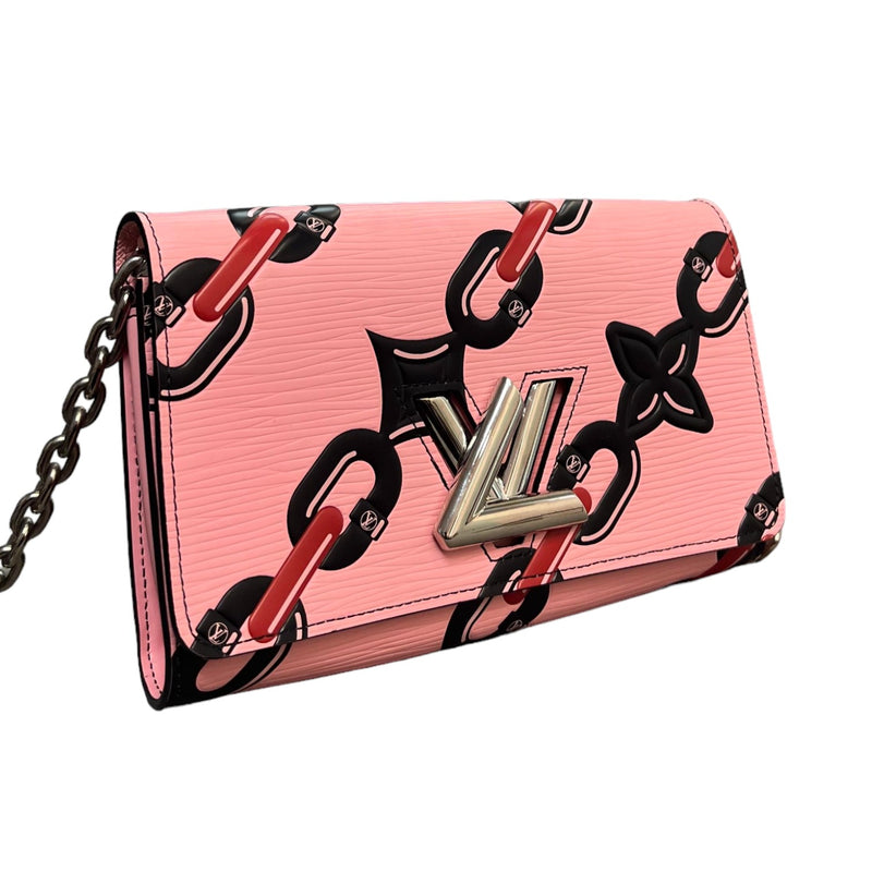 Twist Chain Wallet Chain Flower Print Epi Pink SHW