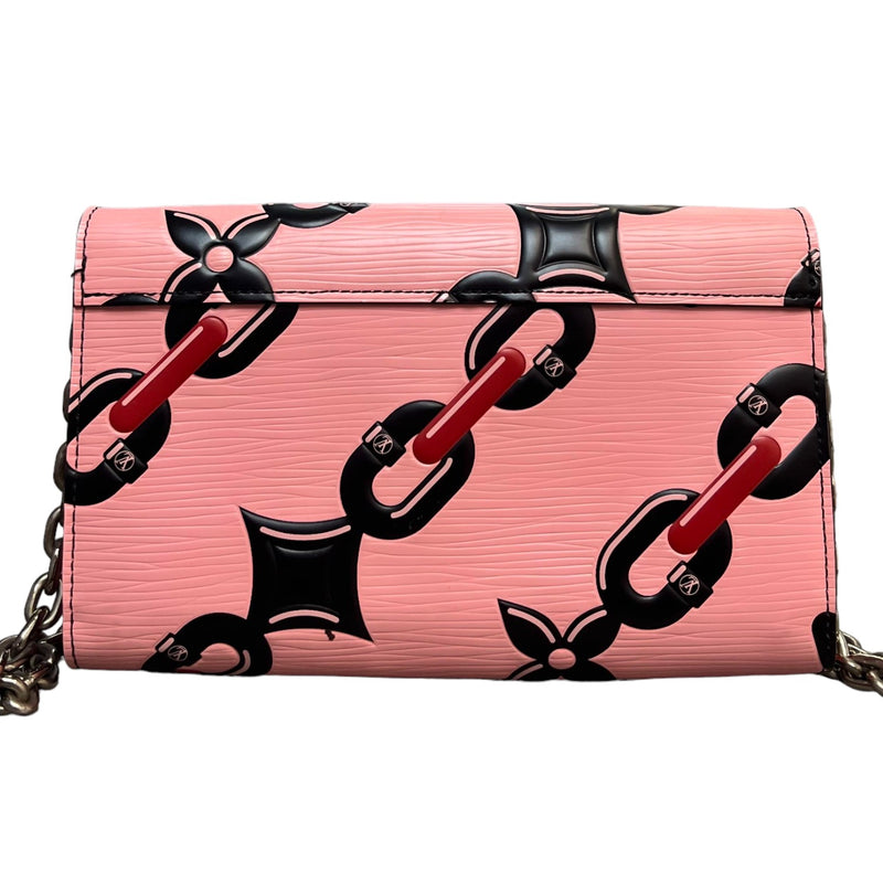 Twist Chain Wallet Chain Flower Print Epi Pink SHW