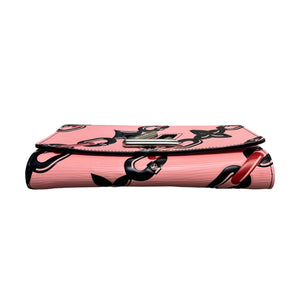 Twist Chain Wallet Chain Flower Print Epi Pink SHW
