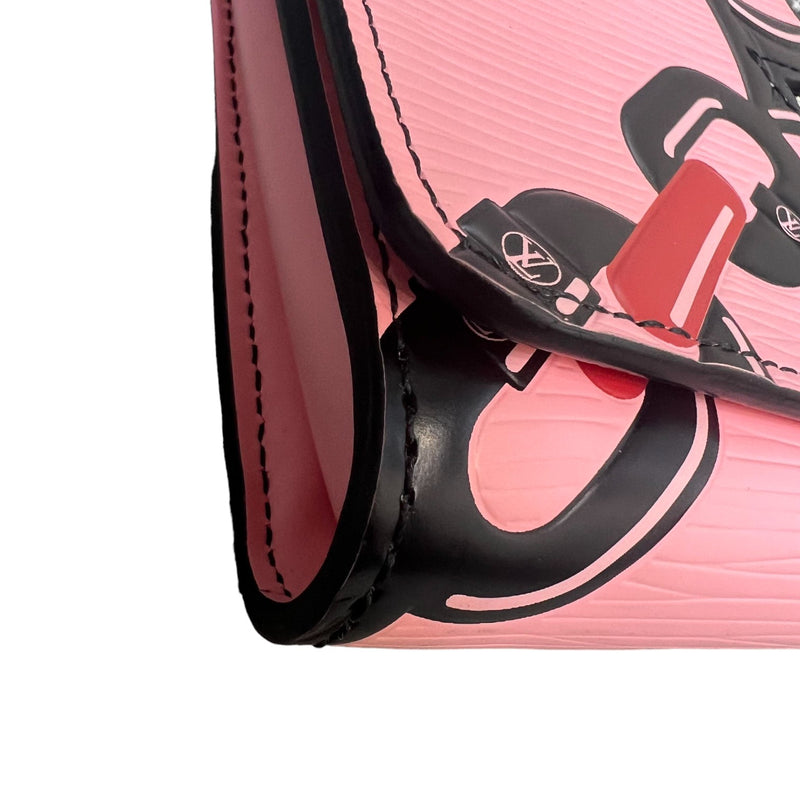 Twist Chain Wallet Chain Flower Print Epi Pink SHW