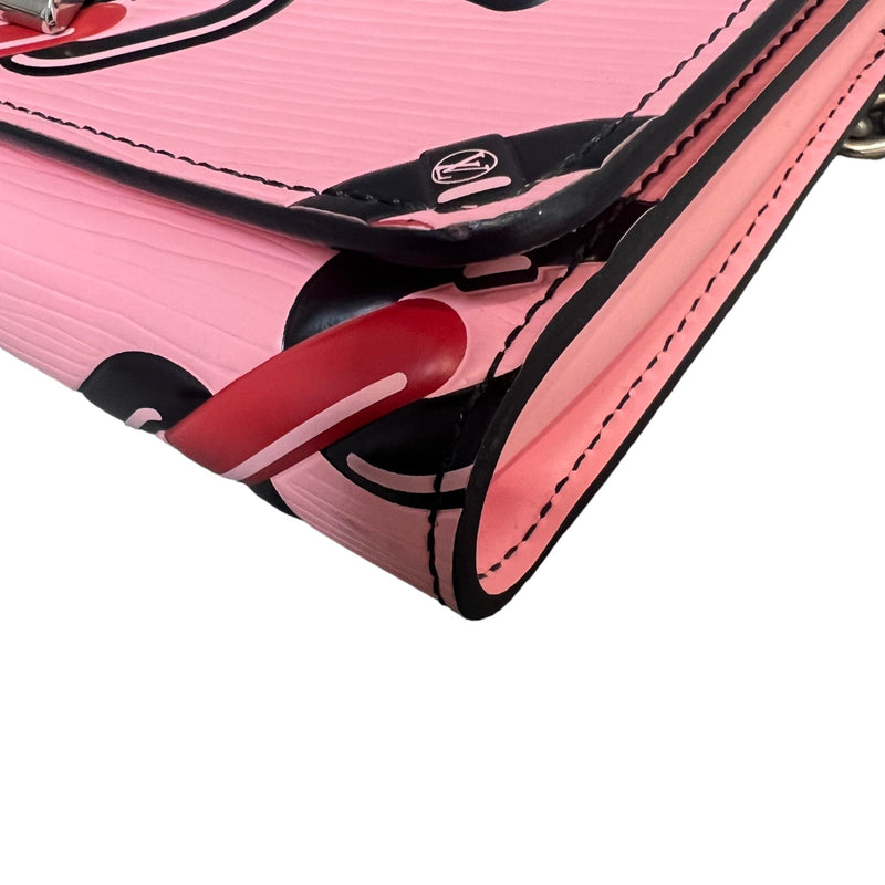 Twist Chain Wallet Chain Flower Print Epi Pink SHW