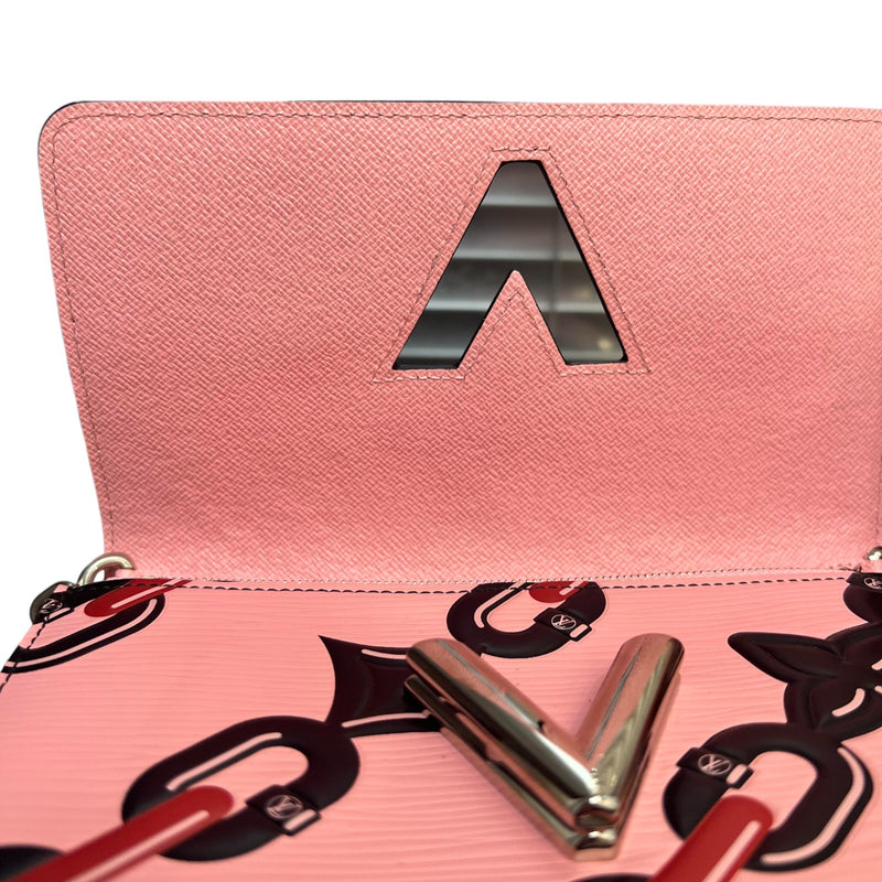 Twist Chain Wallet Chain Flower Print Epi Pink SHW