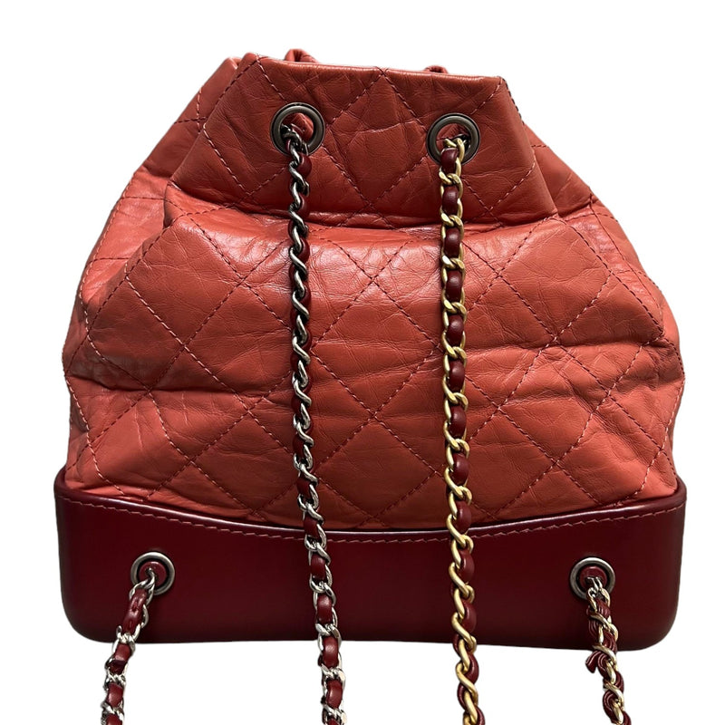 chanel gabrielle backpack mini Chanel Gabrielle Backpack Small Quilted Aged Calfskin Raspberry MHW – Bag Religion