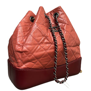 Gabrielle Backpack Small Quilted Aged Calfskin Raspberry MHW