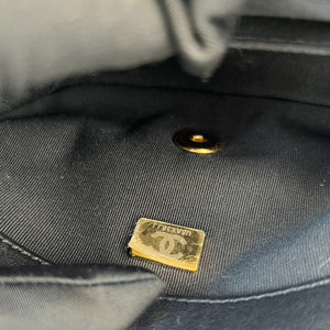 Flap with Chanel Logo Top Handle Mini Lambskin Black GHW