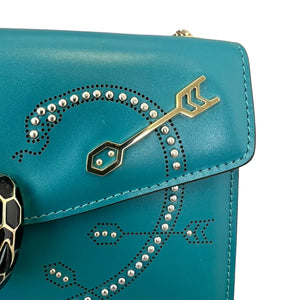 Serpenti Forever Shoulder Calfskin Embellished Teal GHW