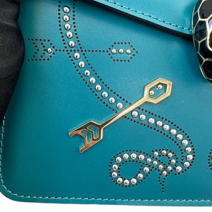 Serpenti Forever Shoulder Calfskin Embellished Teal GHW