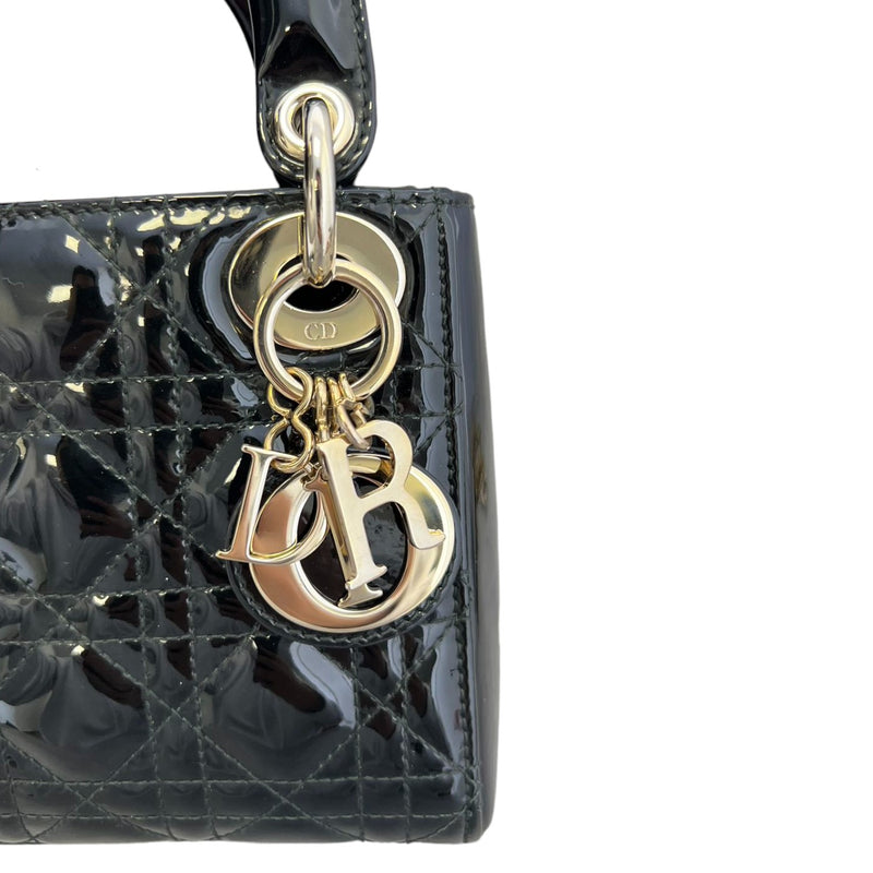 Lady Dior Mini Patent Cannage Black GHW