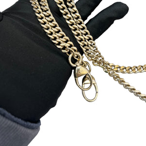 Chain Lady Dior Mini Metallic Patent Micro-Cannage Gold GHW