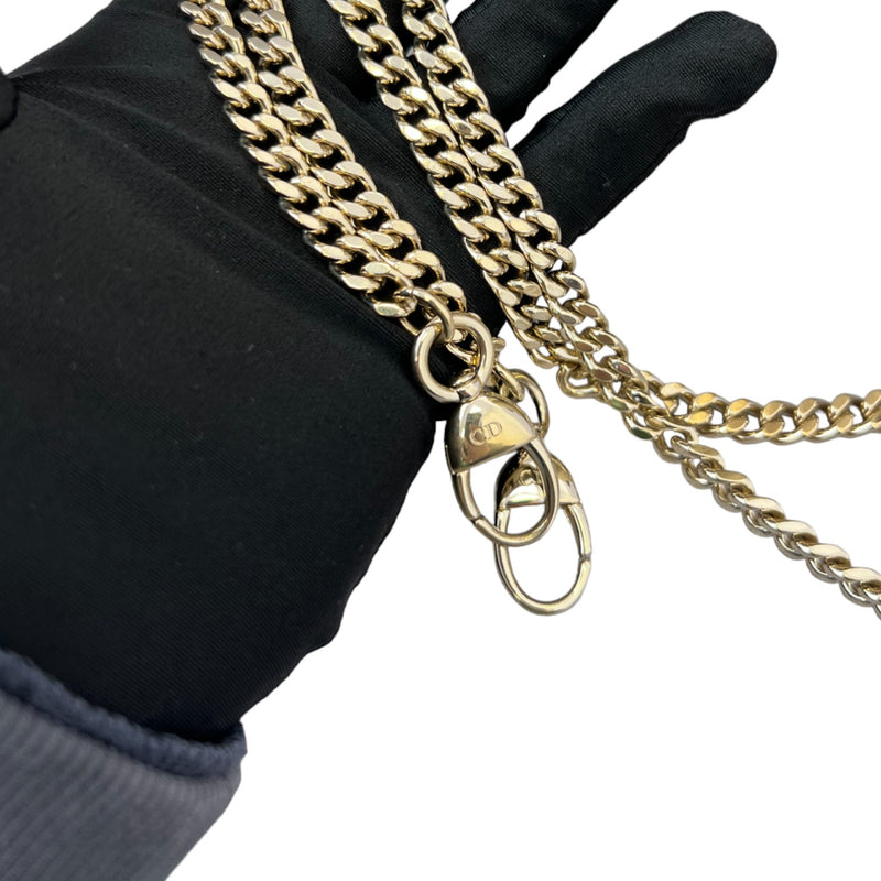 Chain Lady Dior Mini Metallic Patent Micro-Cannage Gold GHW