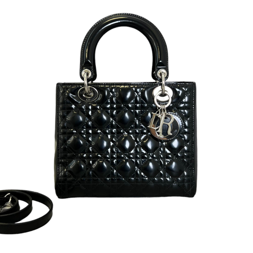 Lady Dior Medium Patent Cannage Black SHW