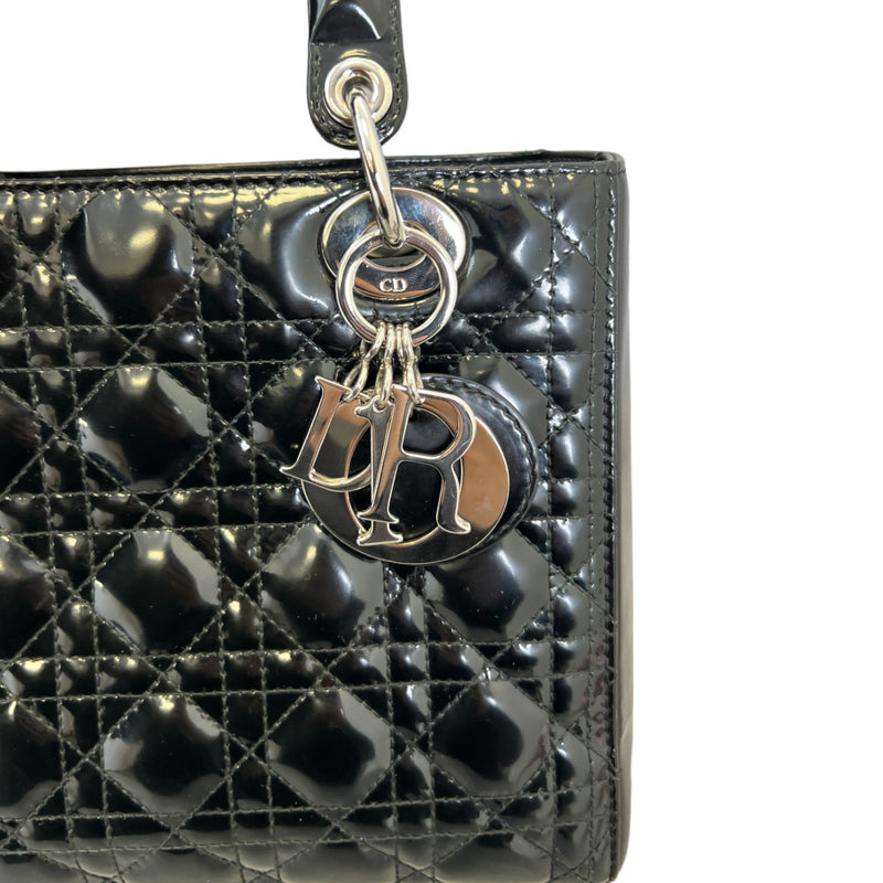 Lady Dior Medium Patent Cannage Black SHW