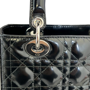 Lady Dior Medium Patent Cannage Black SHW