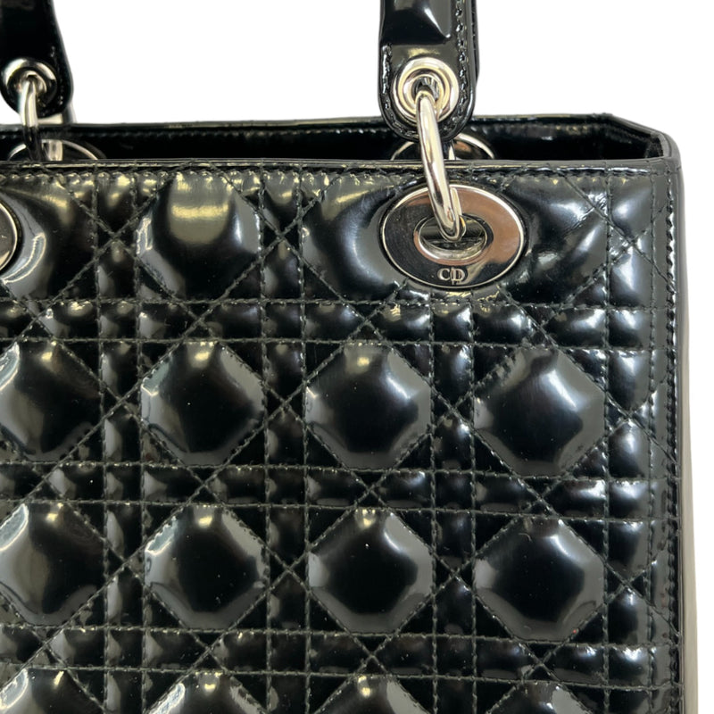 Lady Dior Medium Patent Cannage Black SHW
