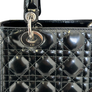 Lady Dior Medium Patent Cannage Black SHW