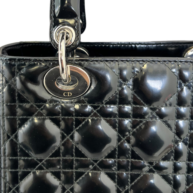 Lady Dior Medium Patent Cannage Black SHW