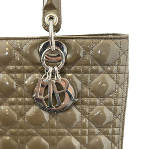 Lady Dior Large Patent Cannage Light Brown SHW
