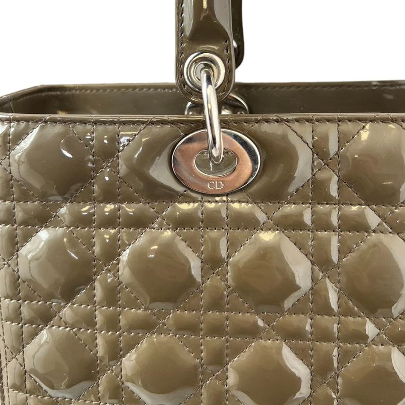 Lady Dior Large Patent Cannage Light Brown SHW