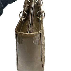 Lady Dior Large Patent Cannage Light Brown SHW