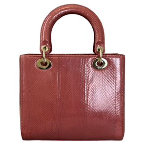 Lady Dior Medium Python Quilted Pink GHW