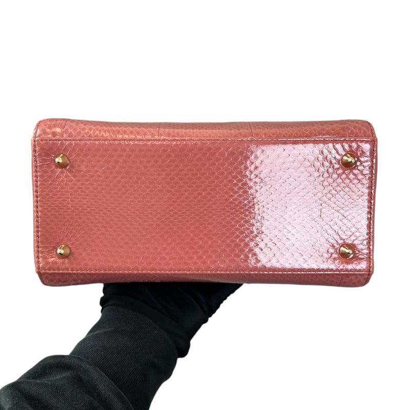 Lady Dior Medium Python Quilted Pink GHW