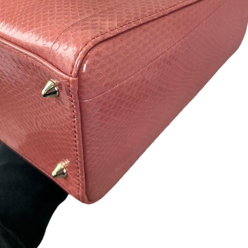 Lady Dior Medium Python Quilted Pink GHW