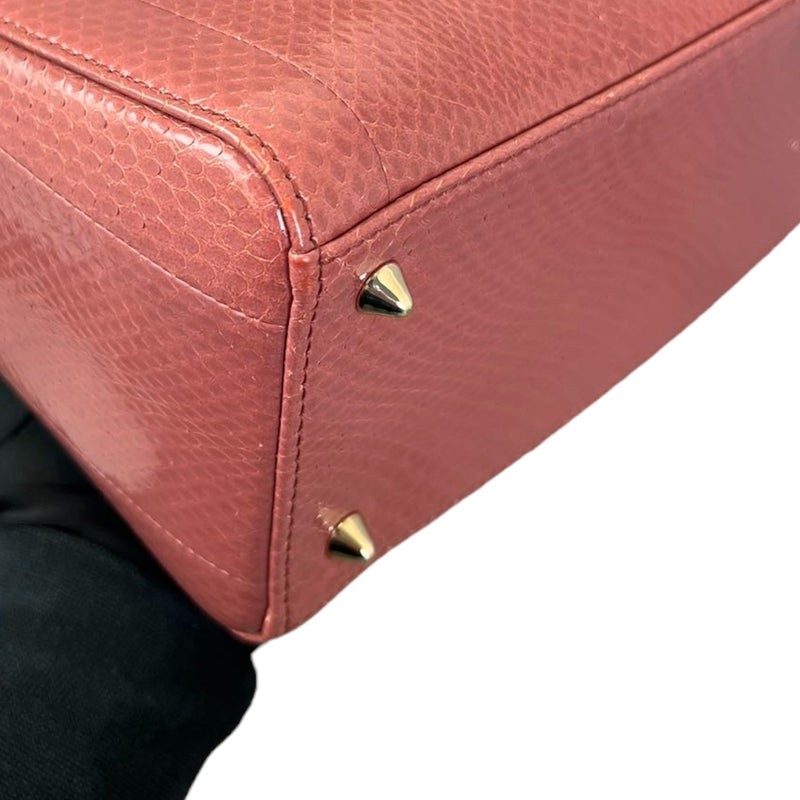 Lady Dior Medium Python Quilted Pink GHW