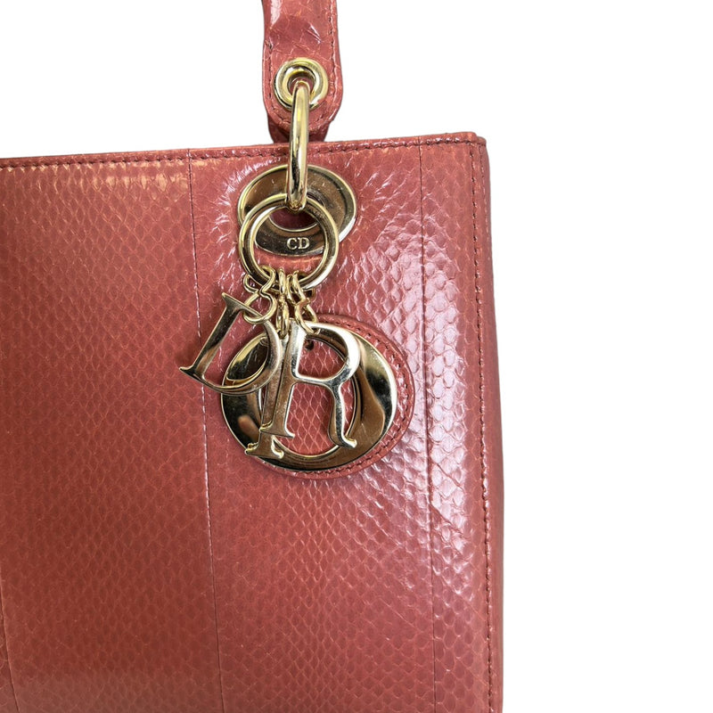 Lady Dior Medium Python Quilted Pink GHW