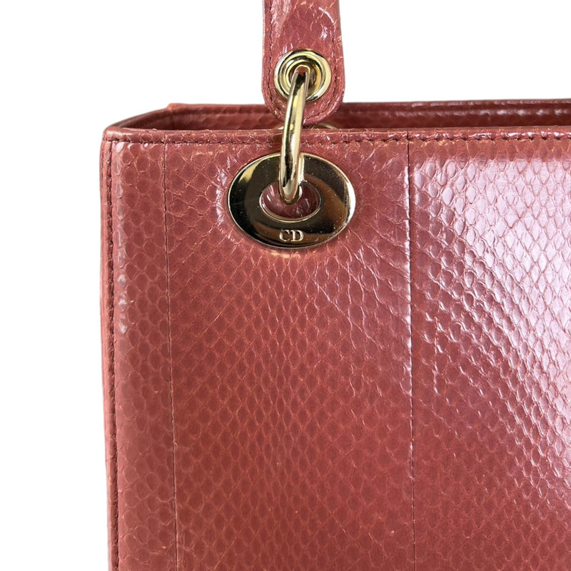 Lady Dior Medium Python Quilted Pink GHW