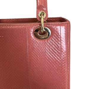 Lady Dior Medium Python Quilted Pink GHW