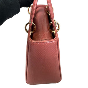 Lady Dior Medium Python Quilted Pink GHW