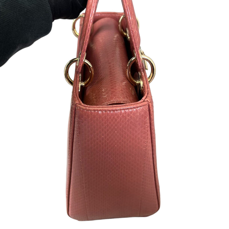 Lady Dior Medium Python Quilted Pink GHW