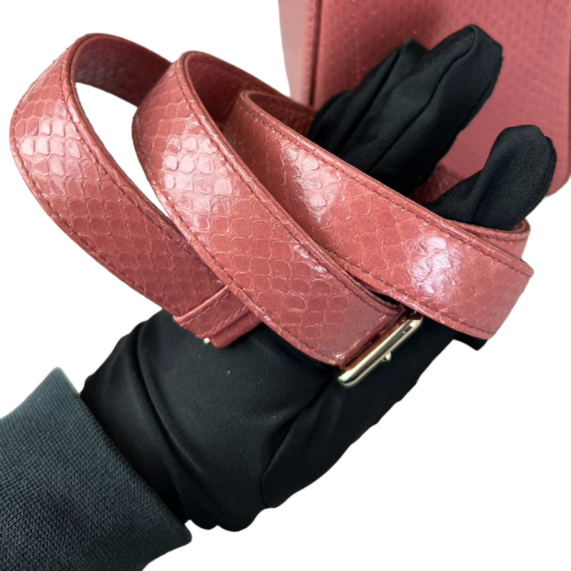 Lady Dior Medium Python Quilted Pink GHW