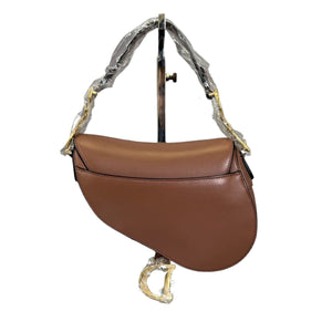 Saddle Bag Mini Grained Calfskin Brown GHW