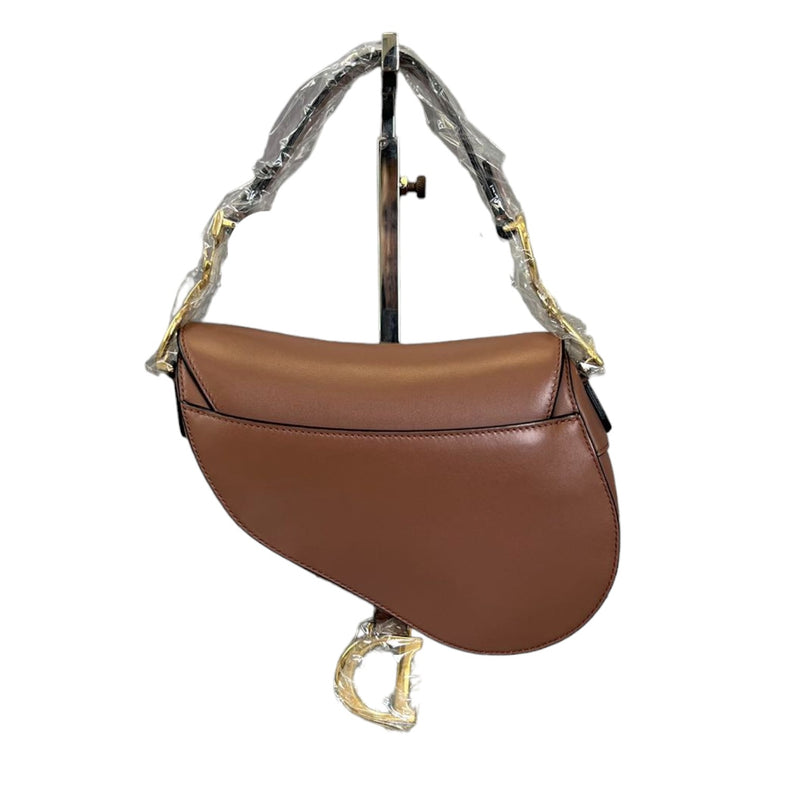 Saddle Bag Mini Grained Calfskin Brown GHW