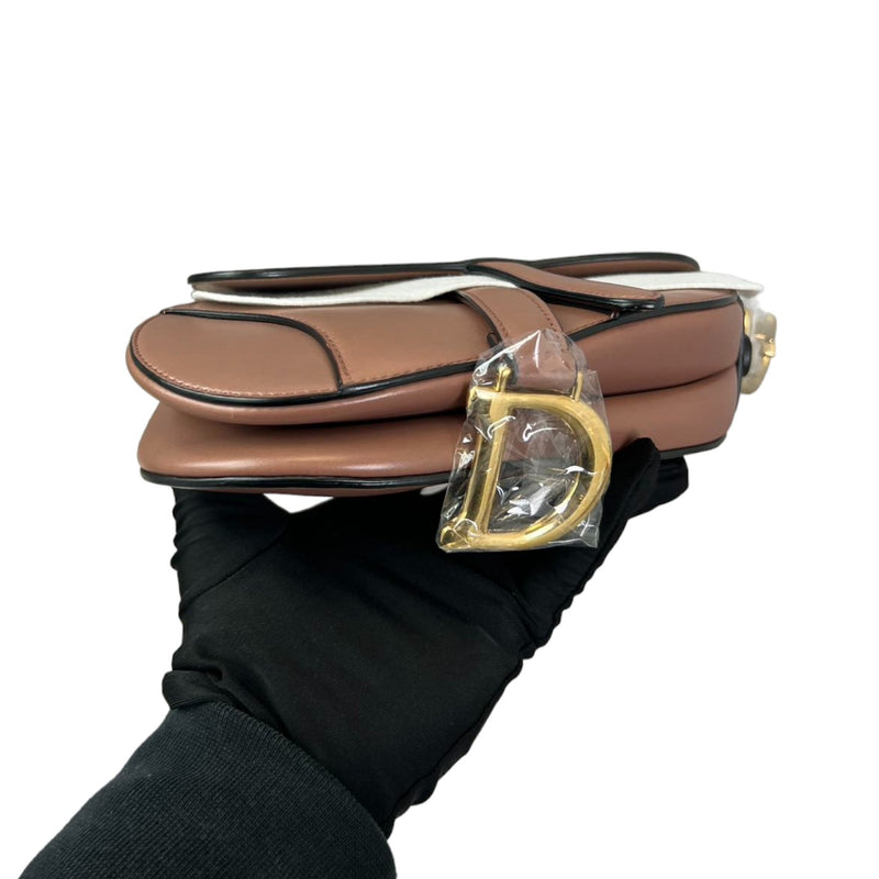 Saddle Bag Mini Grained Calfskin Brown GHW